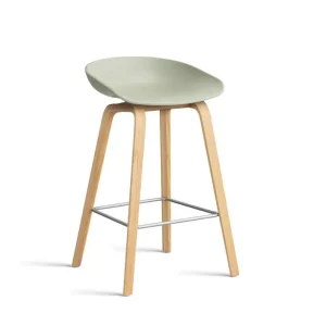 Barová stolička AAS 32 Low Lacquered Oak Veneer, pastel green Značkový
