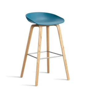 Barová stolička AAS 32 High Lacquered Oak Veneer, azure blue Oblíbený