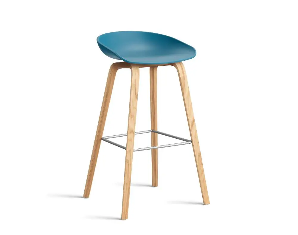 Barová stolička AAS 32 High Lacquered Oak Veneer, azure blue Oblíbený