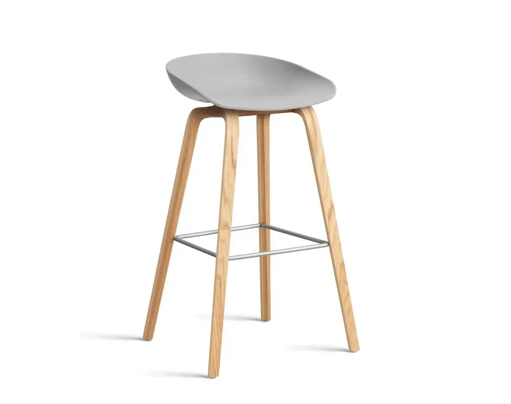 Barová stolička AAS 32 High Lacquered Oak Veneer, concrete grey Expresní Doručení