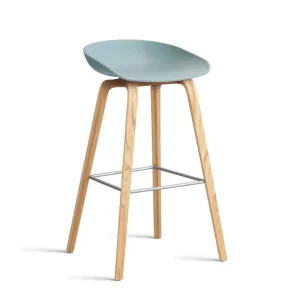 Barová stolička AAS 32 High Lacquered Oak Veneer, dusty blue Sleva