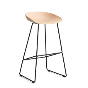 Rychlé Dodání Barová stolička AAS 38 High Black Powder Coated Steel, pale peach
