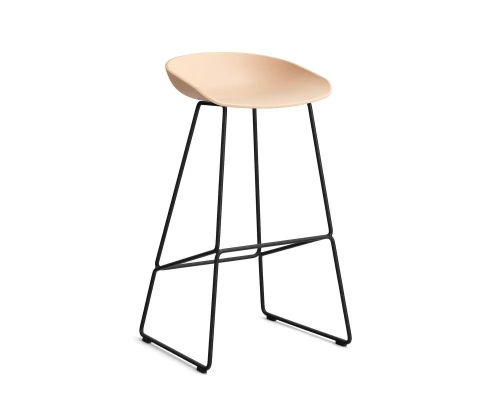 Rychlé Dodání Barová stolička AAS 38 High Black Powder Coated Steel, pale peach