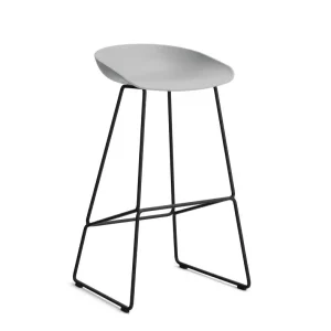 Barová stolička AAS 38 High Black Powder Coated Steel, concrete grey Značkový