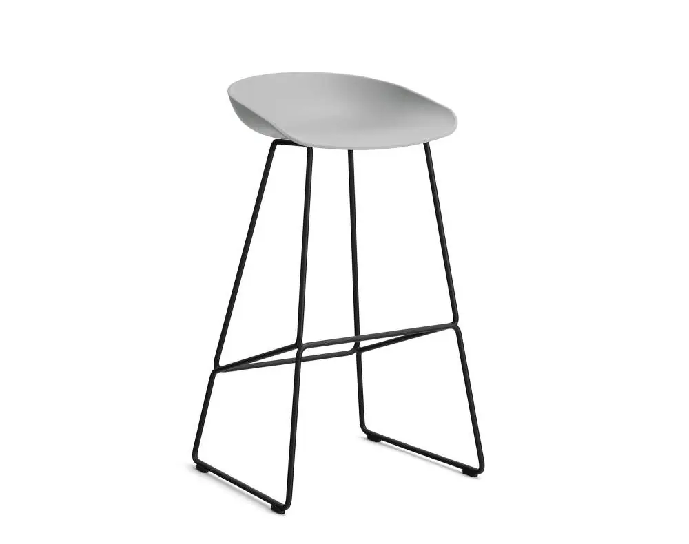 Barová stolička AAS 38 High Black Powder Coated Steel, concrete grey Značkový