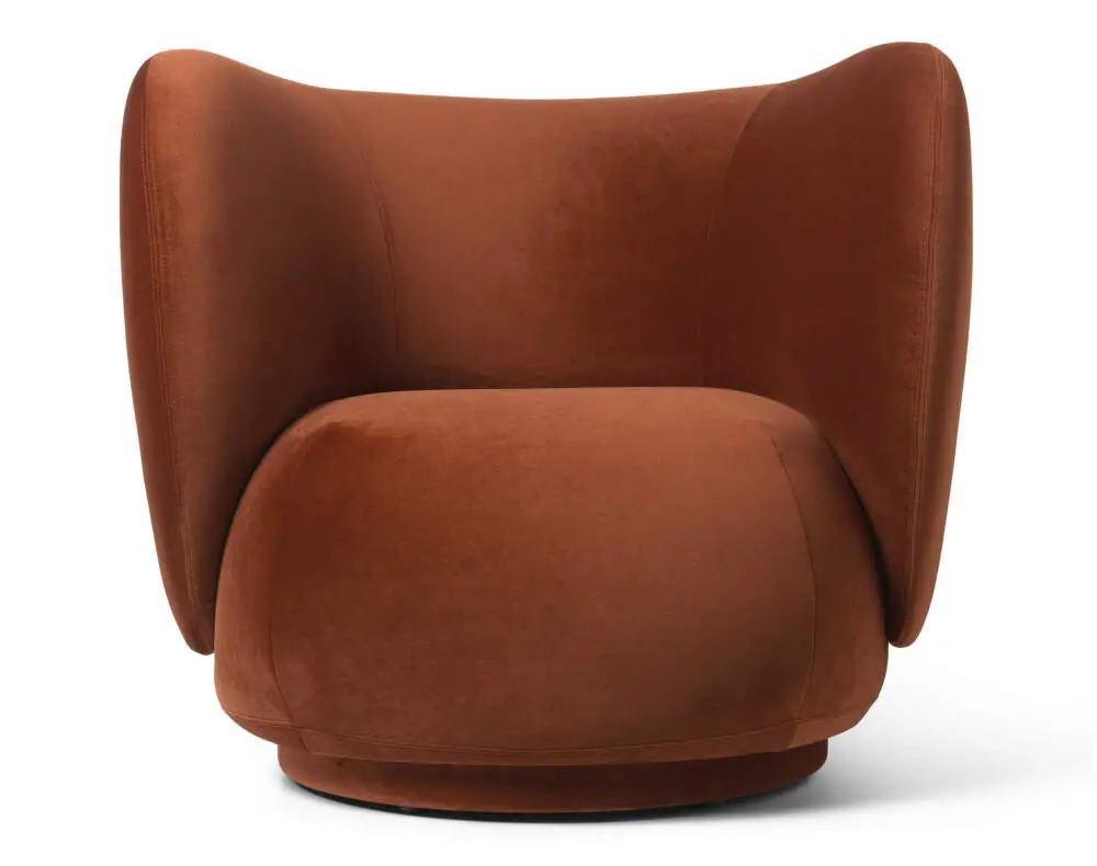 Ihned K Objednání Lounge chair Rico Swivel, Rich Velvet rust