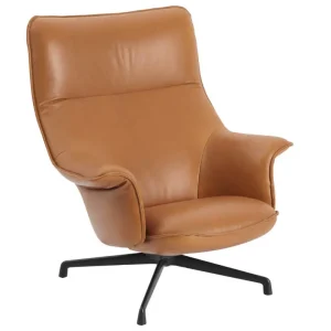 Poslední Šance Křeslo Doze Lounge Chair Swivel, Refine Leather Cognac / anthracite black