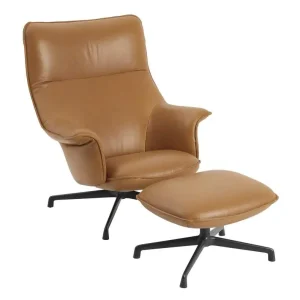 Víkendová Akce Křeslo Doze Lounge Chair & Ottoman Swivel, Refine Leather Cognac / anthracite black