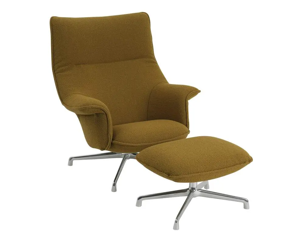 Křeslo Doze Lounge Chair & Ottoman Swivel, Hearth 8 / polished aluminum Aktuální