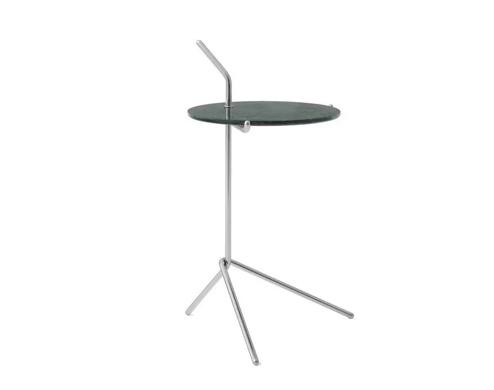 Oblíbený Stolek Halten SH9, polished stainless steel / Verde Guatemala Marble