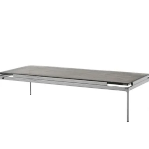 Stolek Sett LN12, dark chrome / smoked cast glass Víkendová Akce