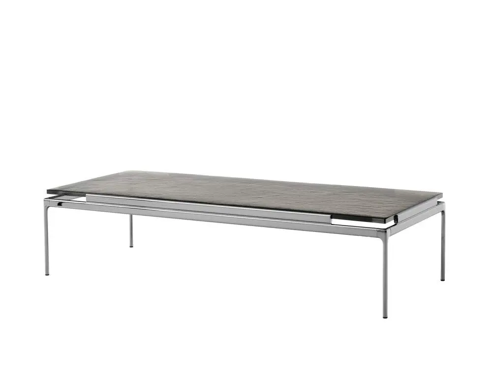 Stolek Sett LN12, dark chrome / smoked cast glass Víkendová Akce