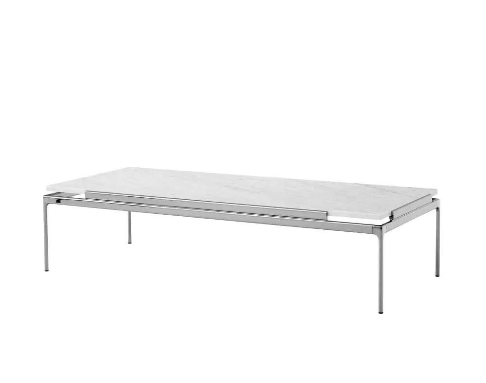 Stolek Sett LN12, dark chrome / Bianco Carrara marble Nová Kolekce