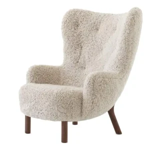 Křeslo Petra VB3, walnut / sheepskin Moonlight Oblíbený