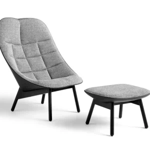 Sezónní Sleva Křeslo Uchiwa Quilt s otomanem, black oak / Hallingdal 166 / Sierra SI1001