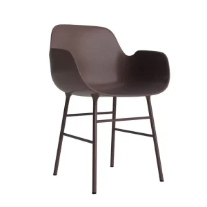 Židle Form s područkami Steel, brown Levný