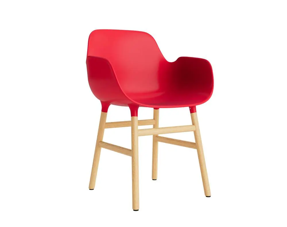 Cenová Bomba Židle Form s područkami Oak, bright red