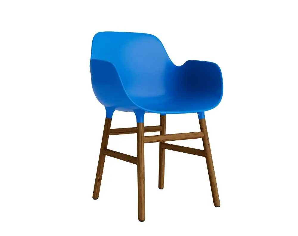 Expresní Doručení Židle Form s područkami Walnut, bright blue