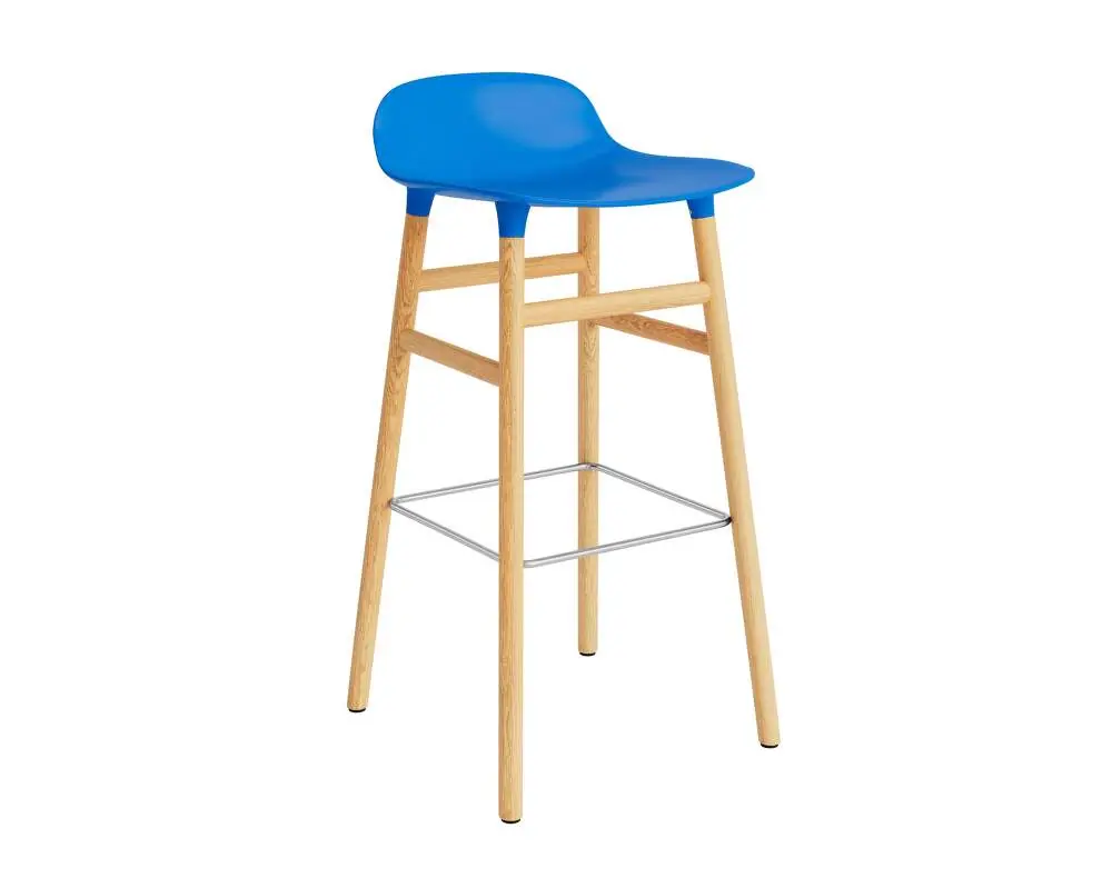 Nová Kolekce Barová židle Form 75 cm Oak, bright blue