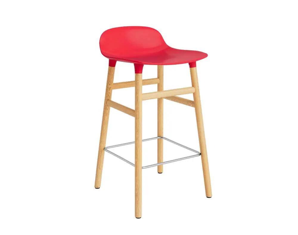 Barová židle Form 65 cm Oak, bright red Nakupujte Hned