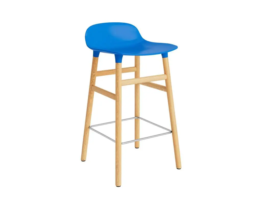 Nová Kolekce Barová židle Form 65 cm Oak, bright blue