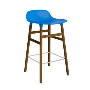 Barová židle Form 65 cm Walnut, bright blue Cenově Výhodný