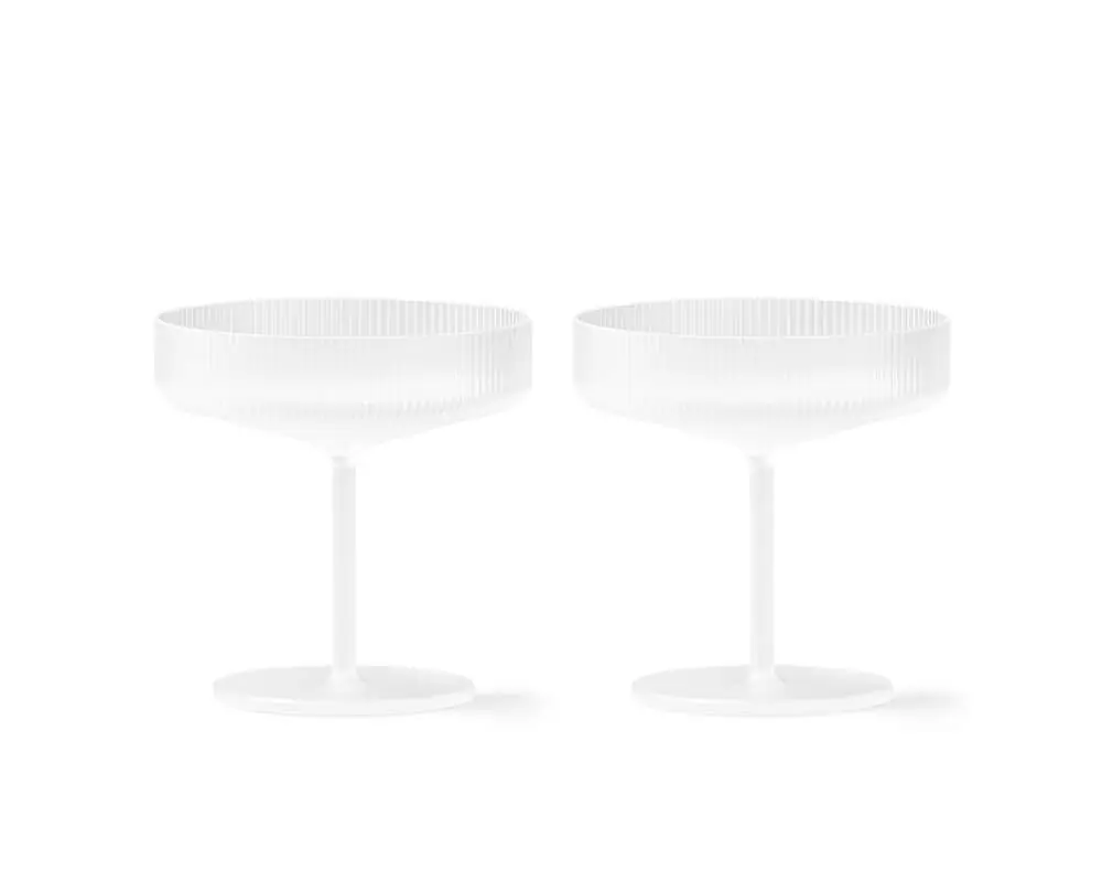 Skleničky Ripple Champagne Saucer set 2ks, frosted Originální