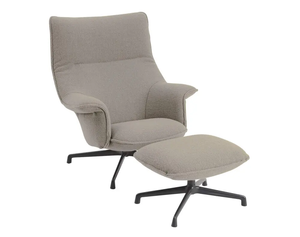 Křeslo Doze Lounge Chair & Ottoman Swivel, Hearth 6 / anthracite black Oblíbený