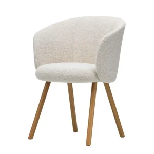 Čalouněná jídelní židle Mikado Armchair Natural Oak, ivory/pearl Omezená Nabídka