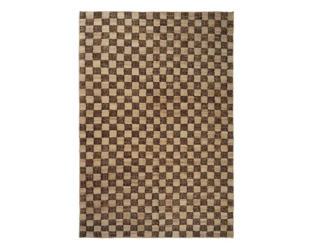 Jutový koberec Check Wool 200x300, coffee/natural Kup Teď