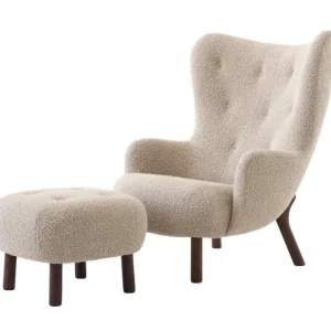 Super Cena Křeslo Petra VB3 a pouf ATD1, walnut/Karakorum 003