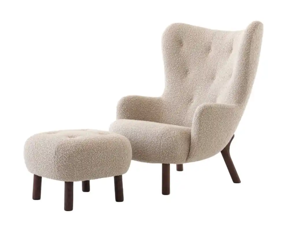 Super Cena Křeslo Petra VB3 a pouf ATD1, walnut/Karakorum 003