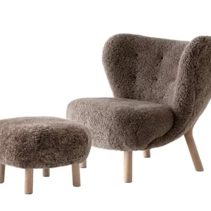Kup Teď Křeslo Little Petra VB1 a pouf ATD1, oak/sheepskin Sahara