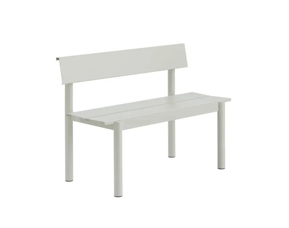 Výprodej Lavice Linear Steel Bench s opěrkou 110 cm, grey