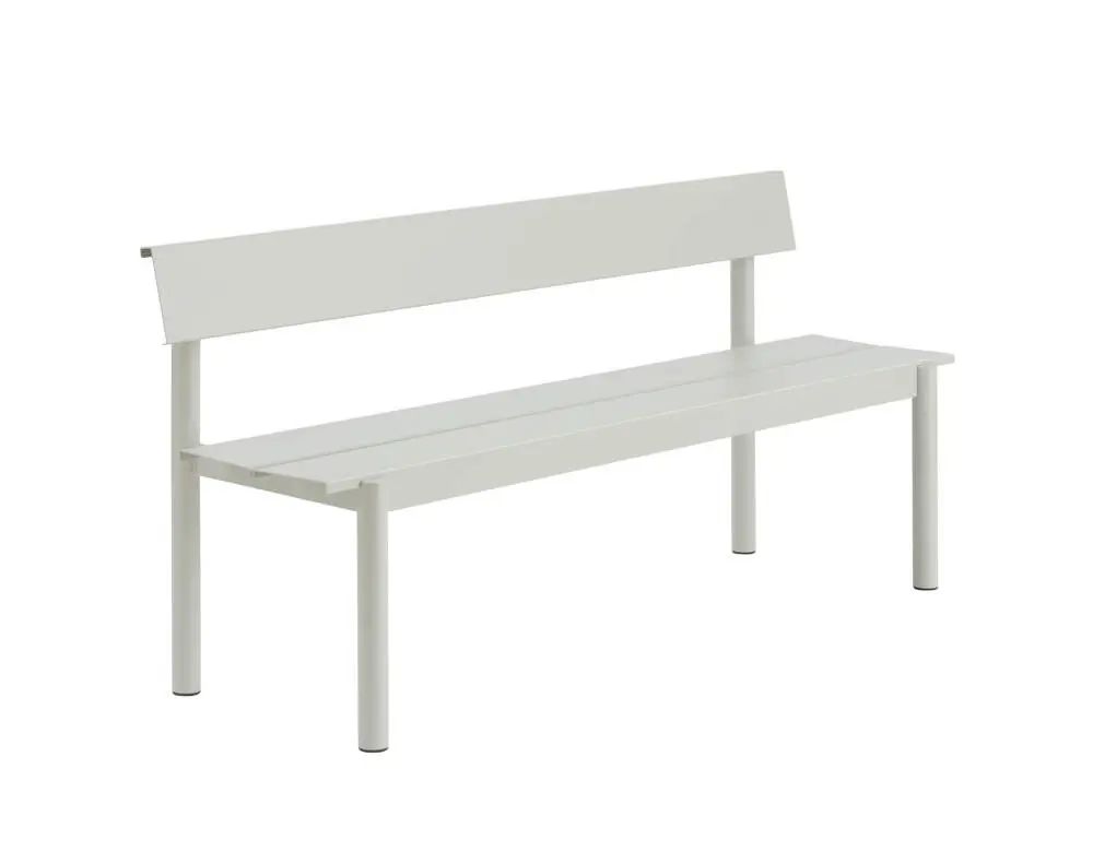 Lavice Linear Steel Bench s opěrkou 170 cm, grey Speciální Cena