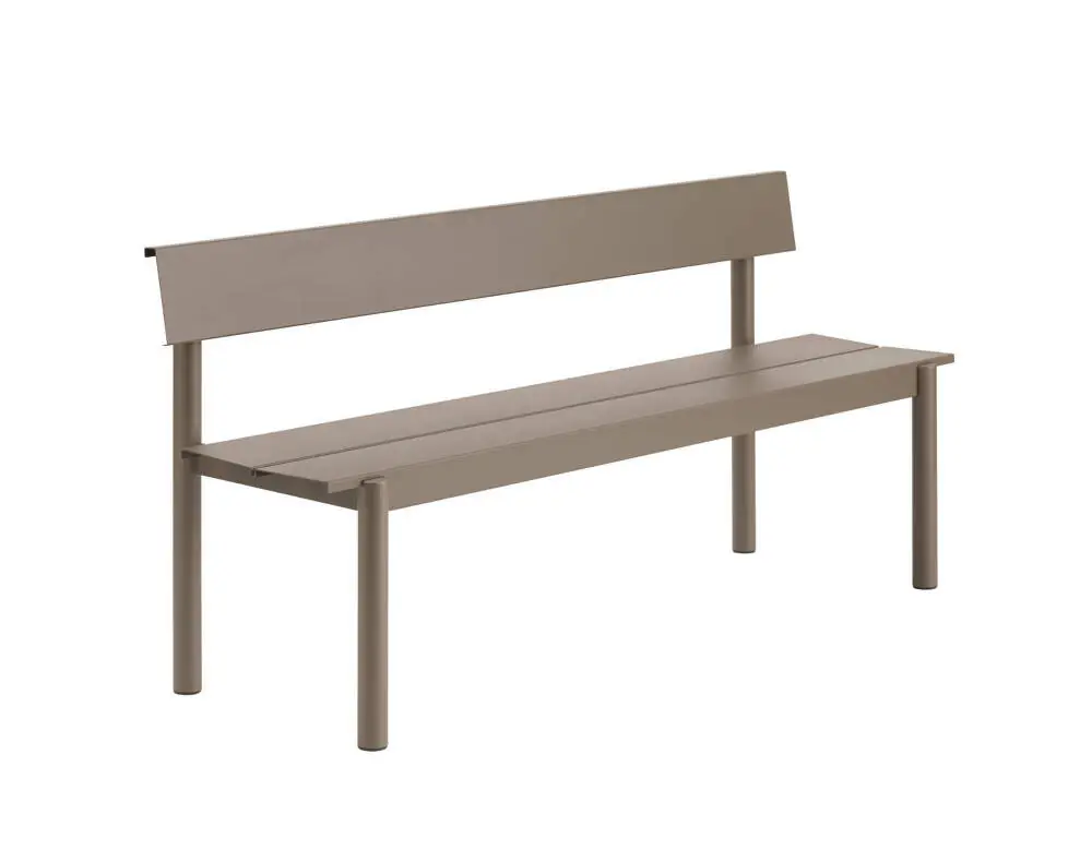 Kup Teď Lavice Linear Steel Bench s opěrkou 170 cm, taupe