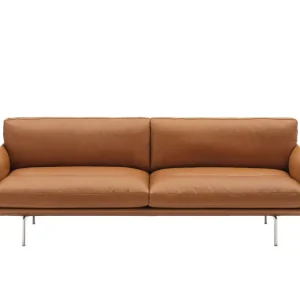Super Cena Třímístná pohovka Outline Soft, cognac