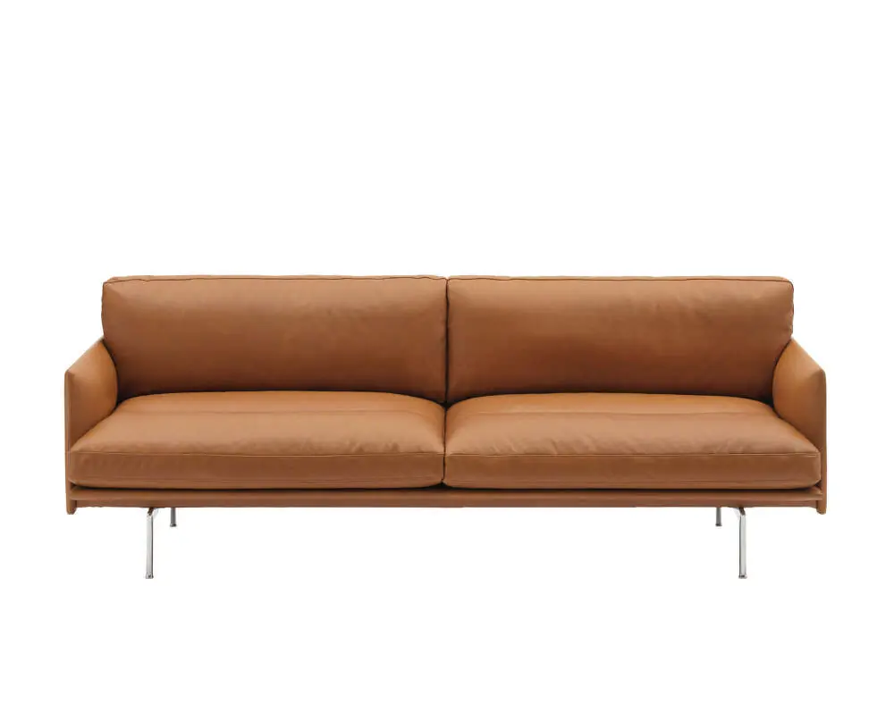 Super Cena Třímístná pohovka Outline Soft, cognac