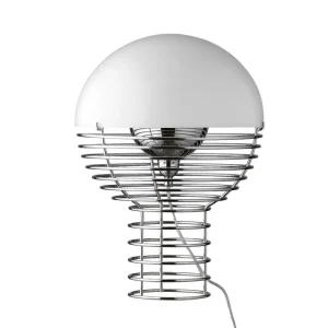 Stolní lampa Wire 30, chrome/white Aktuální
