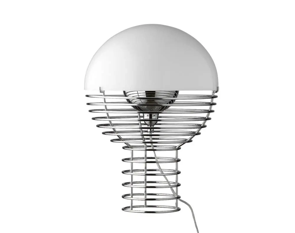 Stolní lampa Wire 30, chrome/white Aktuální