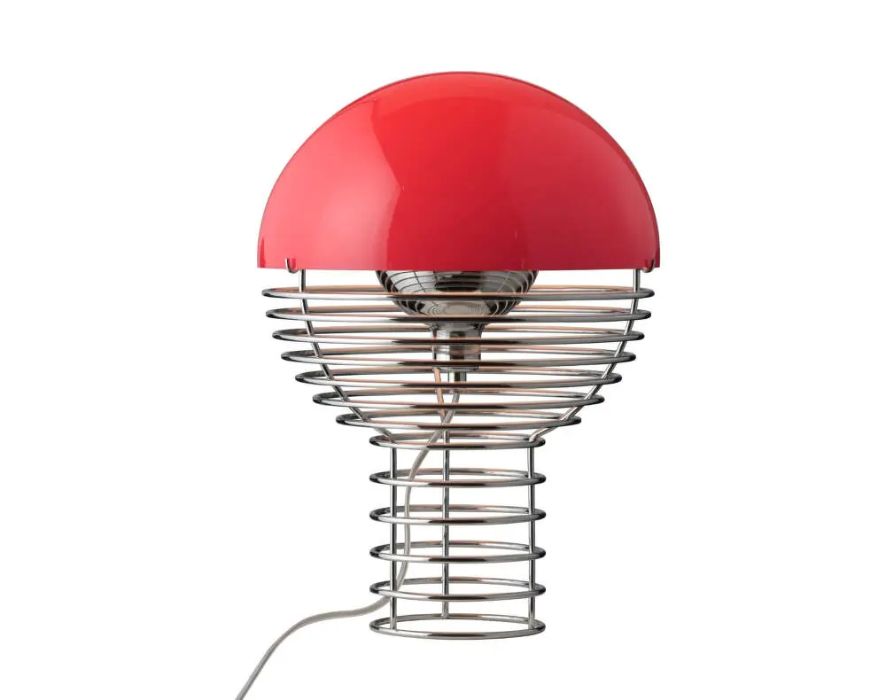 Stolní lampa Wire 30, chrome/red Sezónní Sleva