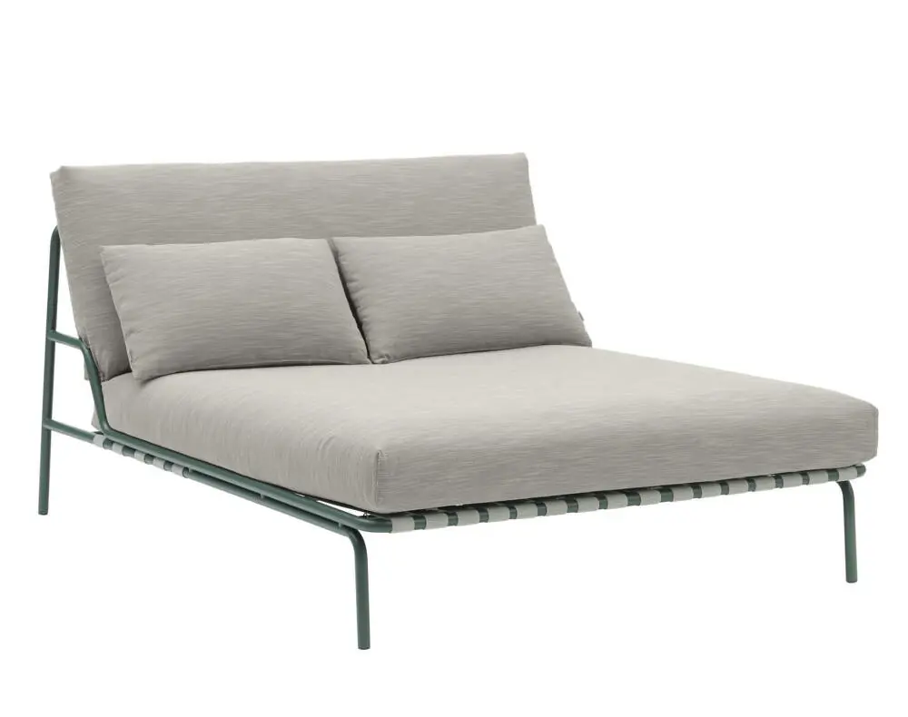 Lehátko Settle Lounge Bed bez područek, Ribbed Weave 2/dark green Omezená Nabídka