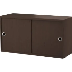 Komoda String Cabinet With Sliding Doors 78 x 30, dark oak Oblíbený