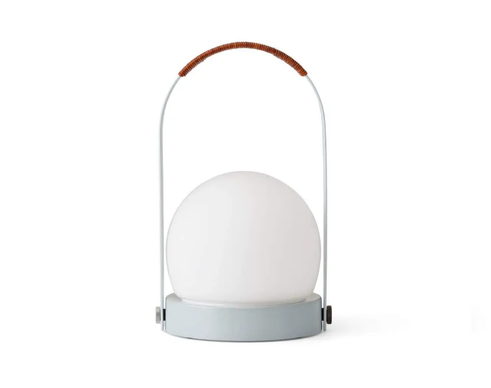 Novinka Přenosná lampa Carrie Leather Handle, linen blue