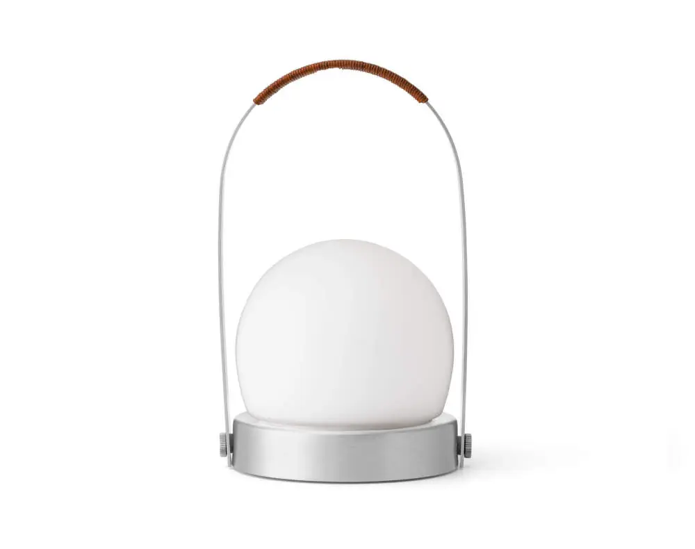 Přenosná lampa Carrie Leather Handle, brushed aluminium Koupit Online