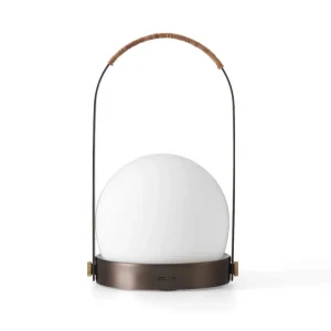 Přenosná lampa Carrie Leather Handle, bronzed brass Zlevněný