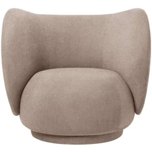Ex-display lounge chair Rico, Bouclé sand Nejprodávanější