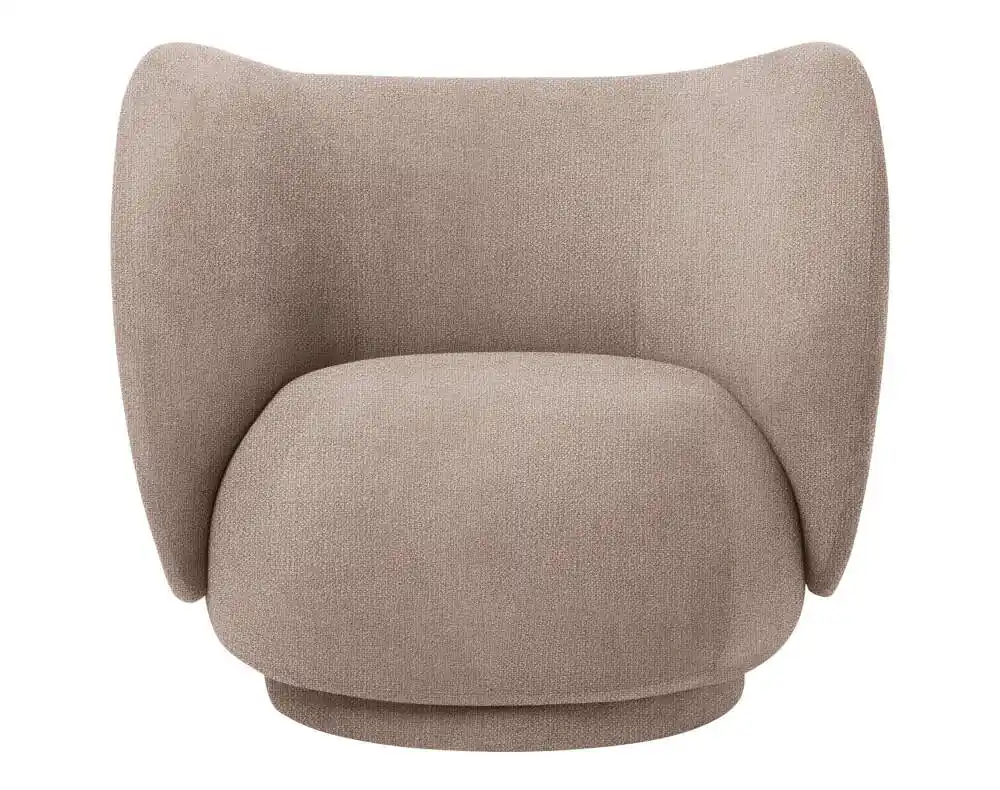 Ex-display lounge chair Rico, Bouclé sand Nejprodávanější