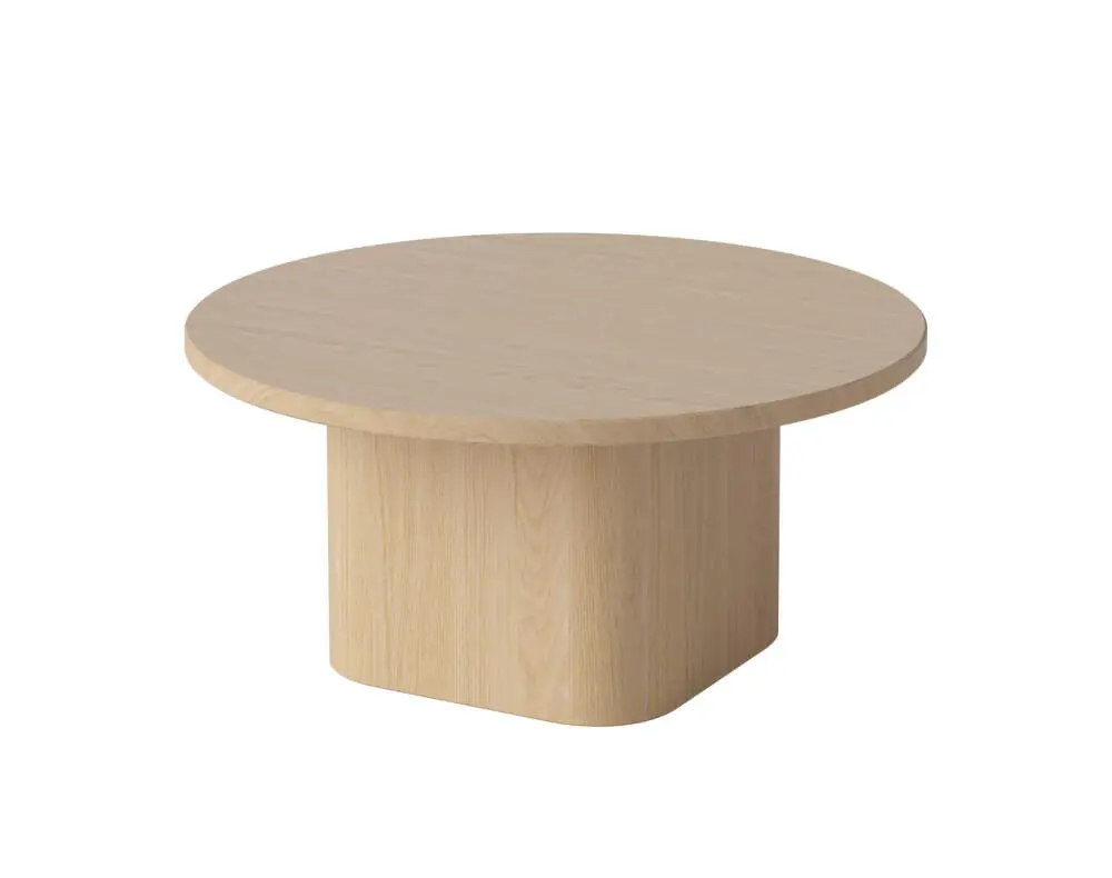 Cenově Výhodný Konferenční stolek Eida Ø60 H28, white pigmented oiled oak