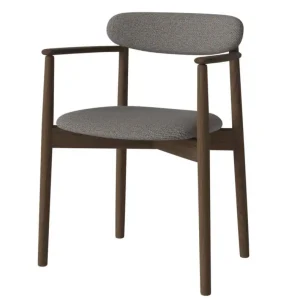 Čalouněná jídelní židle Merge s područkami Dark Oak, steel grey Nízká Cena